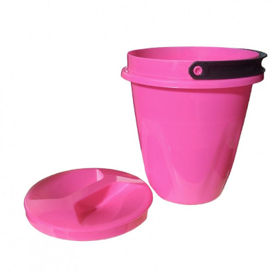 Ведро Лайт 5л с крышкой розовое, пластик, 10033075 Радиан