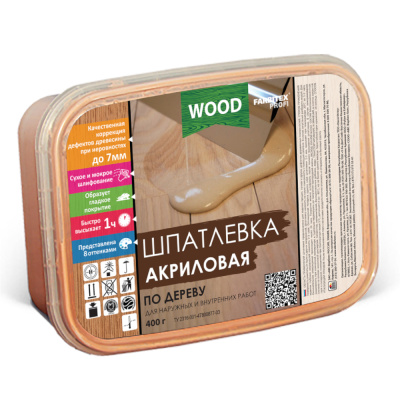 Шпатлевка акриловая по дереву белый (0,25л) FARBITEX ПРОФИ WOOD