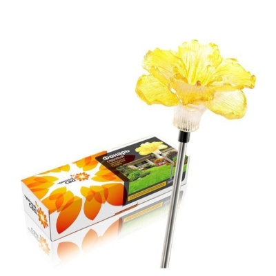 Фонарь садовый ЧУДЕСНЫЙ САД 650-Y "Цветок" желтый светодиодный на солнечных батареях