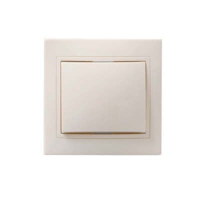 Выключатель одноклавишный проходный 10А бежевый