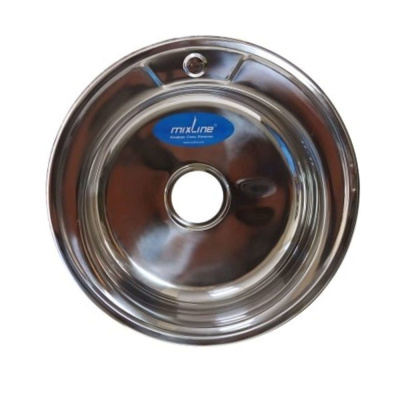 Мойка круг d 51 (0,6) вып 3 1/2 MIXLINE (глуб чаши 17см) с сифоном