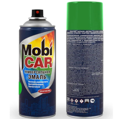 Эмаль аэрозольная универсальная MobiCAR, 520 мл, RAL 6029, зеленый глянцевый