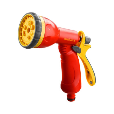 Распылитель GRINDA поливочный пластиковый, тип пистолетный, 8 позиционный
