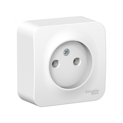 Розетка наружная без заземления без шторок с изолирующей пластиной, 16А, 250В, белый BLANCA