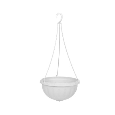 Джулия подвесное кашпо 8л+усы белый d32.5см/15