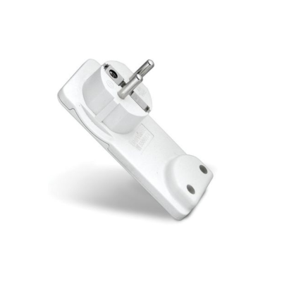 Вилка-невидимка "UNIVersal" с/з белая 16А 250В (европост)