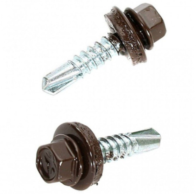 Саморез кровельный Daxmer 5,5х25 RAL 8017 сверло №3 (250 шт)