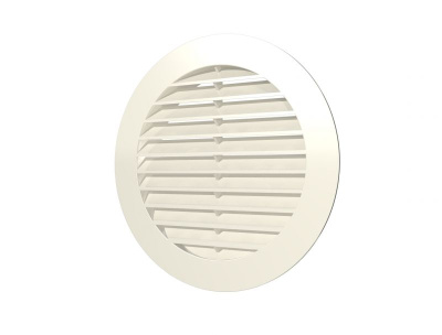 Решетка наружная вентиляционная круглая D150 с фланцем D125, ASA12РКН Ivory 