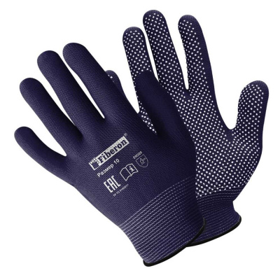 Перчатки "Микроточка", полиэстер, ПВХ-точка, в и/у, 10(ХL), черный, Fiberon PR-PVC541