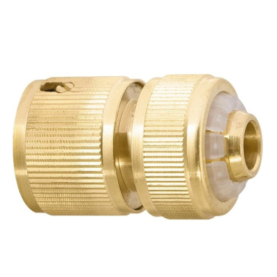 Соединитель PALISAD латунный быстросъемный д/шланга 1/2", аквастоп