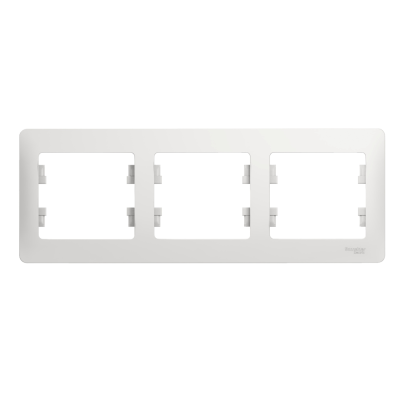 Рамка горизонтальная 3 поста белая GLOSSA 