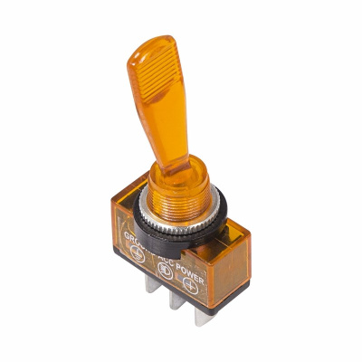 Тумблер 12V 20А (3c) ON-OFF однополюсный  с желтой подсветкой  REXANT, 36-4372