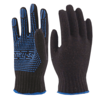 Перчатки х/б с ПВХ Спец СБ, чёрные