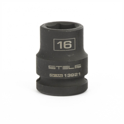 Головка ударная шестигранная, 16 мм, 1/2", CrMo// Stels