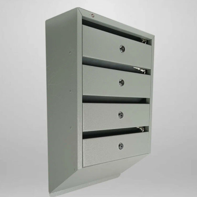 Ящик почтовый 4-х секционный вертикальный(серый)