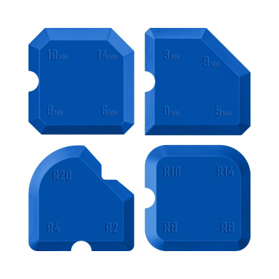 Шпатели специальные для формовки швов ЗУБР в наборе, 4 шт., 16 профилей, Профессионал 1015-H4