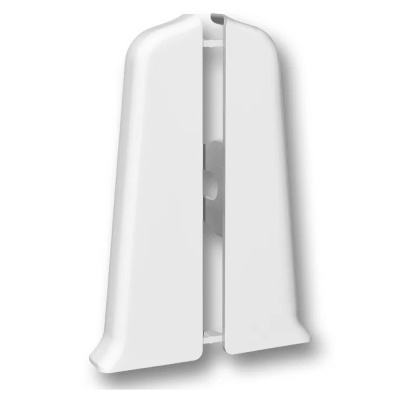 Угол для плинтуса 70мм "Деконика" Белый / 001 торцевой (пара)										