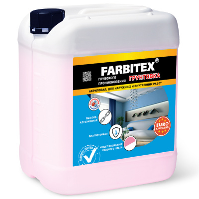 Грунтовка акриловая глубокого проникновения (5,0кг) FARBITEX