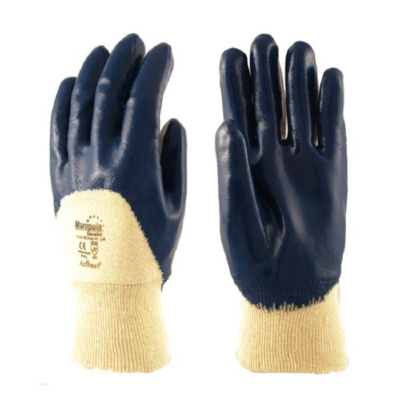 Перчатки ТЕХНИК РЧ (TN-04/MG-227), джерси, нитрил 3/4, трикотаж.манжет, цвет синий размер S