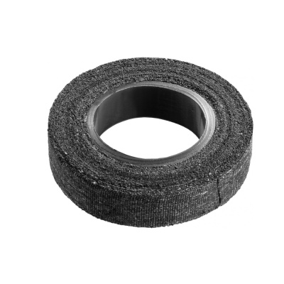 Изолента тканевая черная ХБ 2-х сторонней липкости (0,4мм х 20мм х26м, вес прибл. 300гр)
