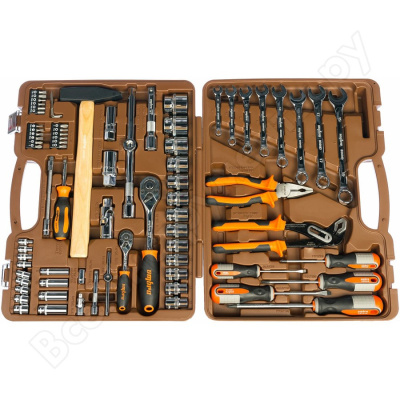 Набор инструмента  1/2" DR и 1/4" DR с 12-гранными головками 1/2" DR, 77 предм