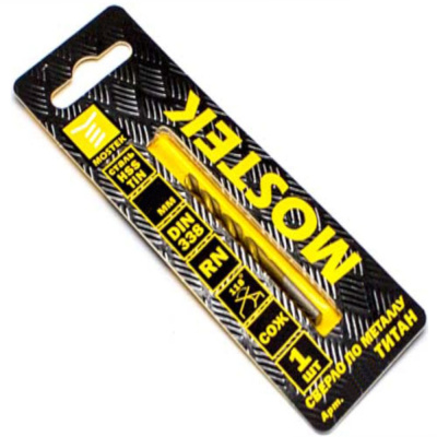 Сверло по металлу MosTek 11,0 мм HSS-TiN (титан - нитридное покрытие) DIN 338 RN (1 шт в блистере)