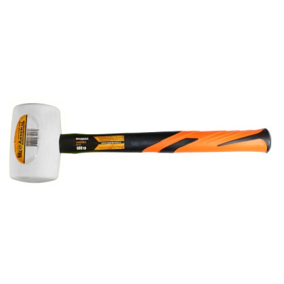 Молоток киянка резиновый  "MegArsenal" 680гр фиберглассовая рукоятка,белая резина  