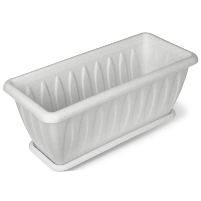 Балконный ящик для растений "Фелиция" 400*183*162мм с дренажной решеткой (Мраморный)