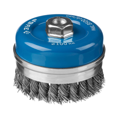 Щетка ЗУБР "ПРОФЕССИОНАЛ" чашечная для УШМ, плетеные пучки стальной проволоки 0,8мм, 100ммхМ14