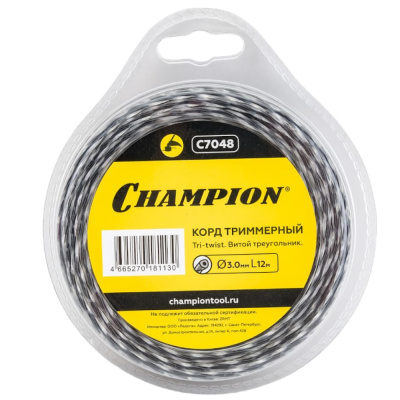 Корд трим.CHAMPION  Tri-twist 3.0мм*12м (витой треугольник), CHAMPION, КИТАЙ, C7048