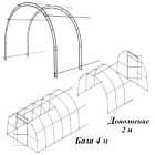 Дополнение к теплице "Радуга двойная дуга" (шаг 1,0м) 5 усилений с фурнитурой