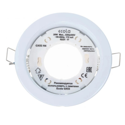 Светильник Ecola GX53 H4 Белый 38x106 FW53H4ECB
