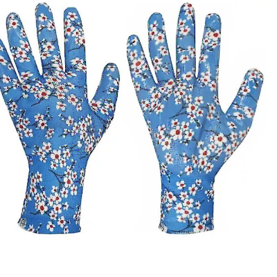 Перчатки садовые с покрытием голубые 7 размер SG 1927