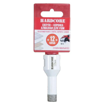 Коронка алмазная по керамогр. для УШМ 12 мм "Hardcore"