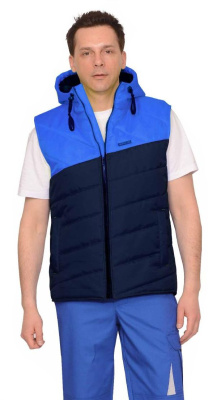 Жилет "ЭЛЬБРУС" утепленный цв.синий с васильковым р.88-92