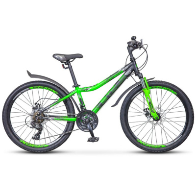 Велосипед 24" STELS Navigator-410 MD 21-sp (12" Чёрный/зелёный), арт. V010