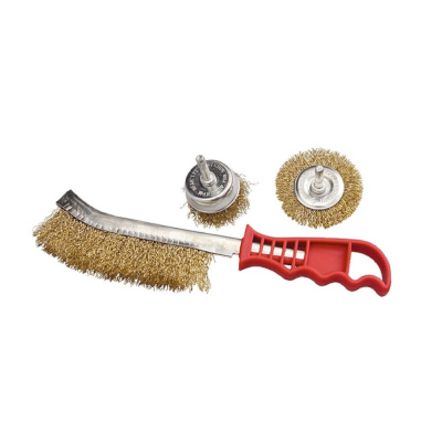 Набор щеток д/дрели 3шт., 1 плоская, 65мм, 50мм "чашка" ручки металлич.