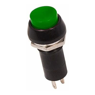 Выключатель-кнопка  250V 1А (2с) ON-OFF  зеленая  REXANT, 36-3032
