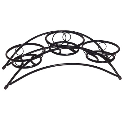 Подставка для цветов на 3 горшка "Мостик" h=200мм ш=210мм, гл=560мм черная