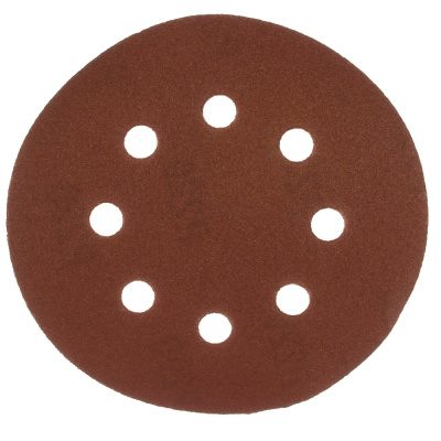 Круг абразивный на ворсовой подложке под "липучку", перфорированный, P 220, 125 мм, 5 шт.// Matrix