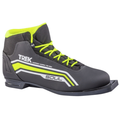 Ботинки лыжные TREK Soul1 черный (лого лайм неон) 75 (RU39;EU40;CM25)
