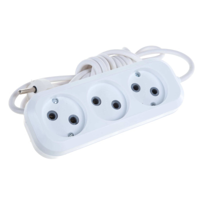 Удлинитель MegArsenal (ГОСТок) б/з 3 гнезда ШВВП 2*0,75 белый 6А 7м