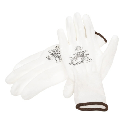 Перчатки нейлоновые белые с полиуритановым покрытием р.10 (XL) GM1001PU-white-10 Album
