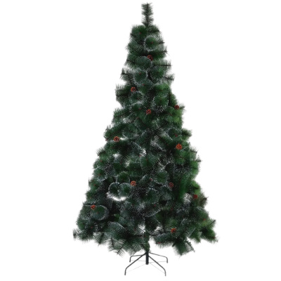 Сосна пушистая с инеем и шишками, 210 см