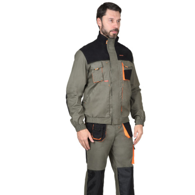 Куртка "СИРИУС-МАНХЕТТЕН" короткая, оливковая с оранжевым и черным р.88-92/182-188 (ЧЗ)