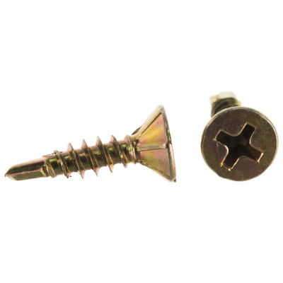 Саморез д/окон. профиля 3,9х16 потай, сверло, желтый цинк