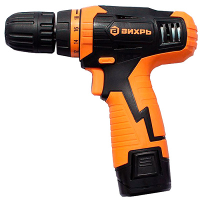 Дрель-шуруповерт аккумуляторная ДА-12Л-2К Вихрь 72/14/7