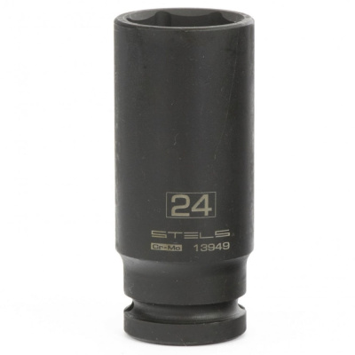 Головка ударная удлиненная шестигранная, 24 мм, 1/2", CrMo// Stels