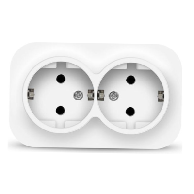 Розетка двухместная, с/з, о/у, 16А, 220В, белая 1\10\200 "IONICH" 