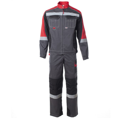Костюм  "ФОРМУЛА" с СОП летний куртка,т.серый с красной и черной отделкой (52-54) 104-108/182-188